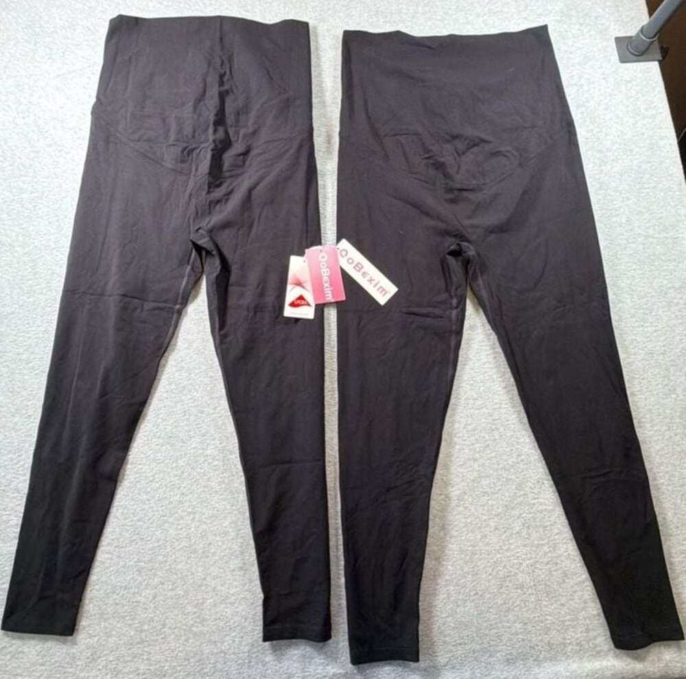 2 pair Qobexim High-Waisted Maternity Leggings